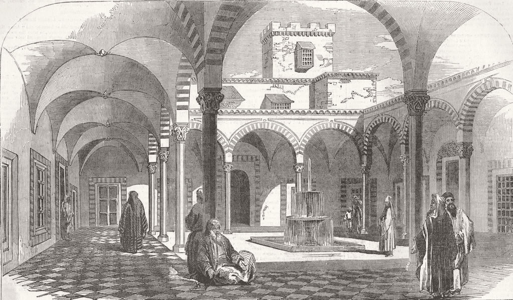 TUNISIA. Palace of the Bay of Tunis 1855 old antique vintage print picture
