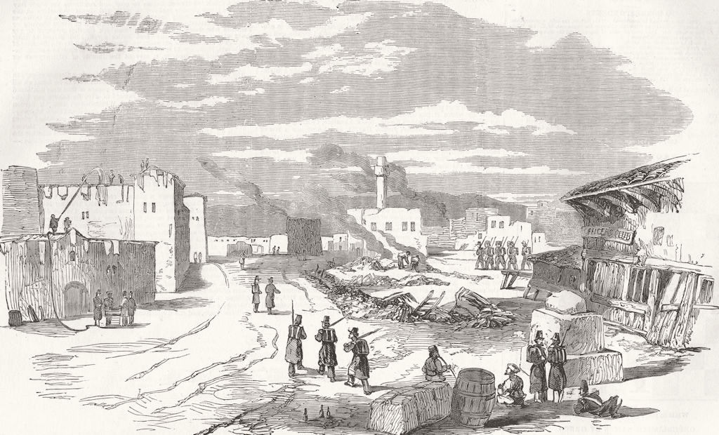 Associate Product BULGARIA. Ruins at Varna, after the Recent fire 1854 old antique print picture