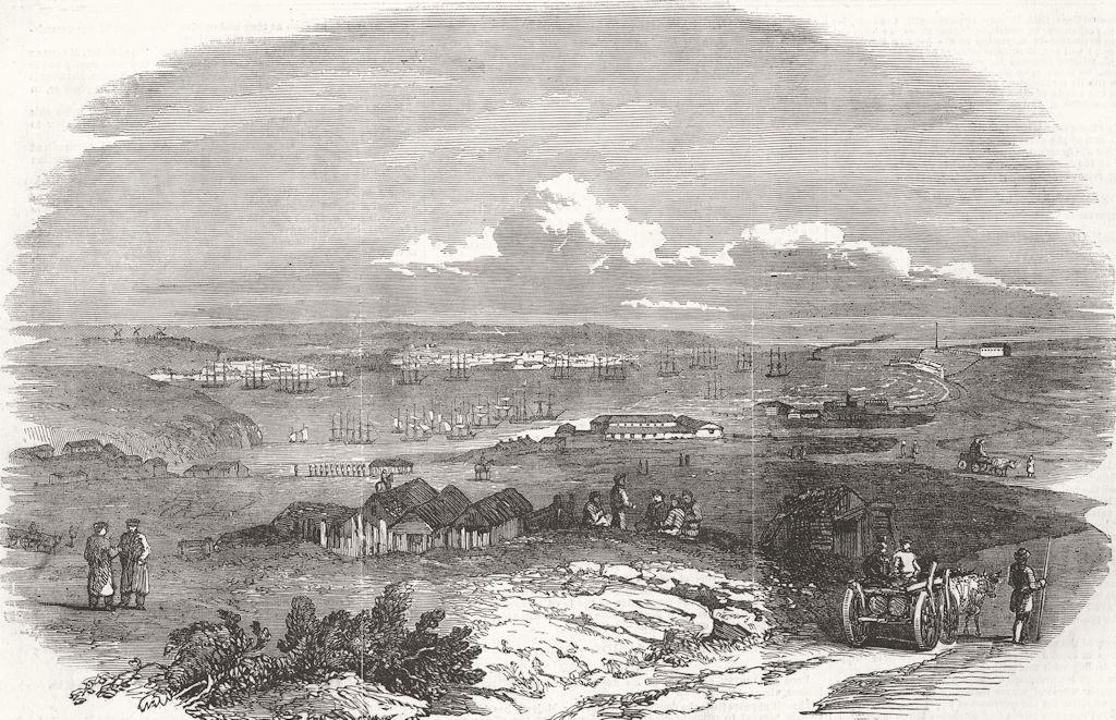 UKRAINE. View of Sevastopol 1854 old antique vintage print picture