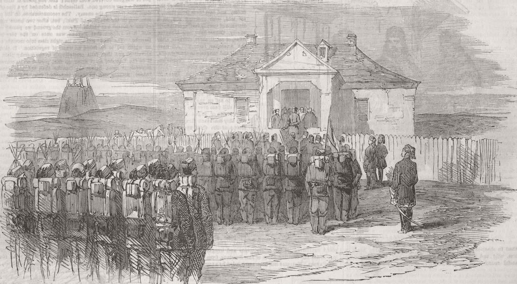 ROMANIA. Distribution of Medjidie, battle of Citate 1854 old antique print