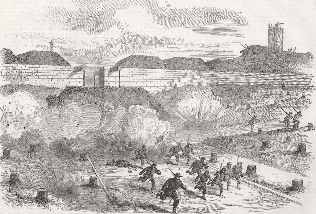 FRANCE. Prussians shelling Porte D'Auteuil, Paris 1871 old antique print