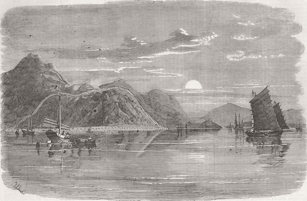 CHINA. The Bogue Forts 1857 old antique vintage print picture
