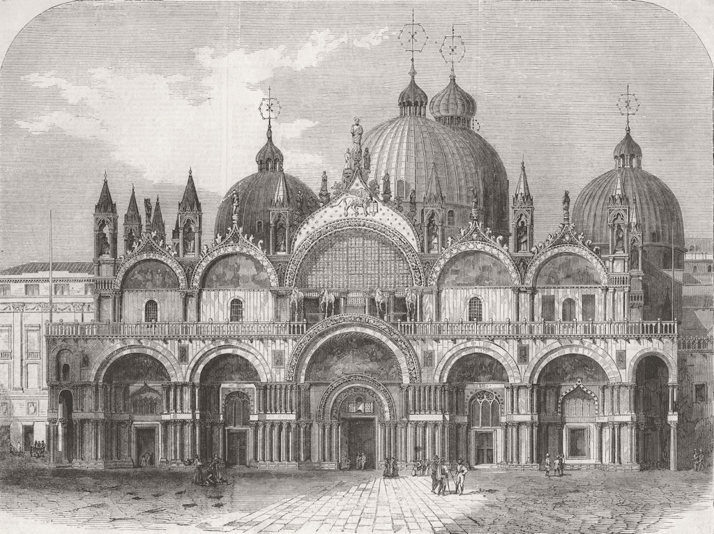 ITALY. The Church of St Mark, Venice 1861 old antique vintage print picture