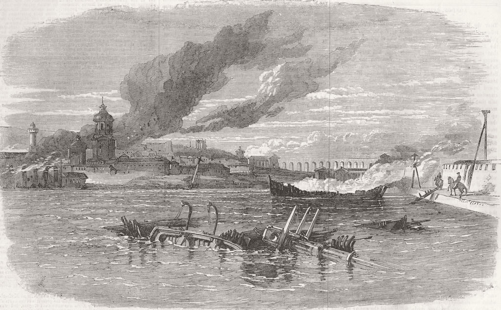 UKRAINE. Sevastopol from Careening Creek 1855 old antique print picture