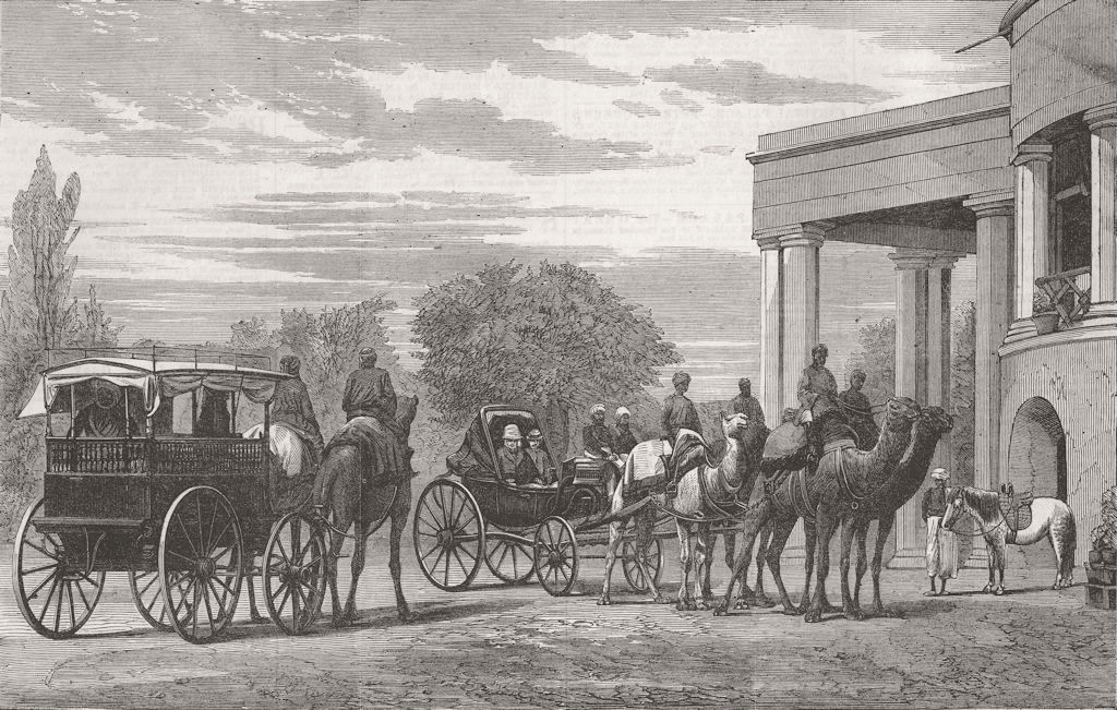 PAKISTAN. Camel Carriage Used by Lt Gov of Punjab 1866 old antique print