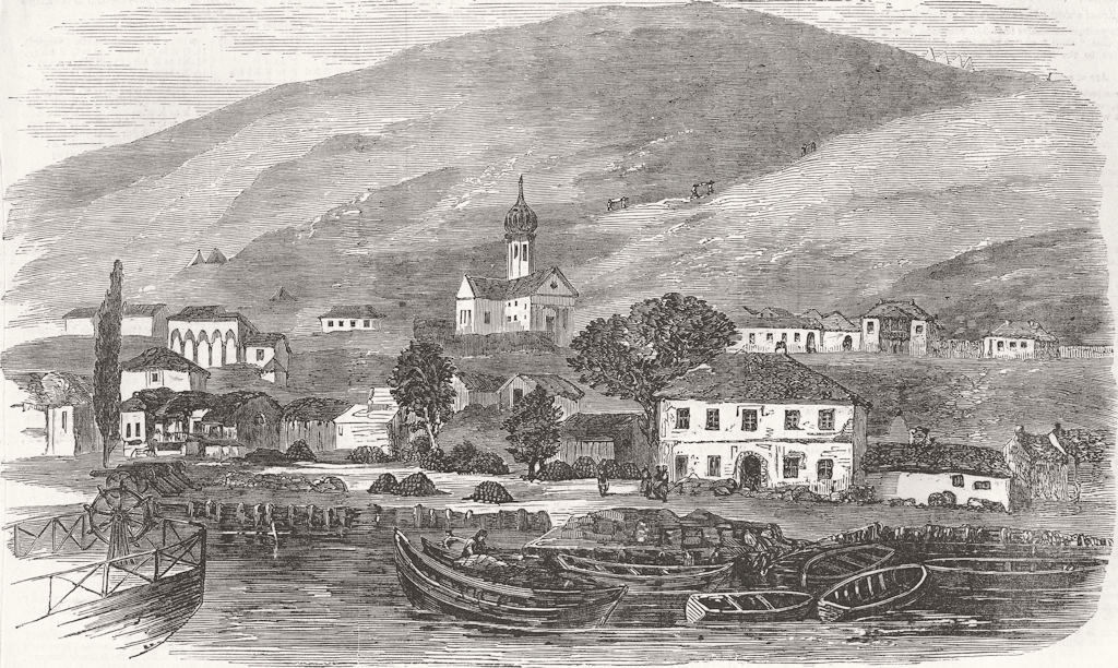 UKRAINE. Ordnance Wharf at Balaklava 1855 old antique vintage print picture