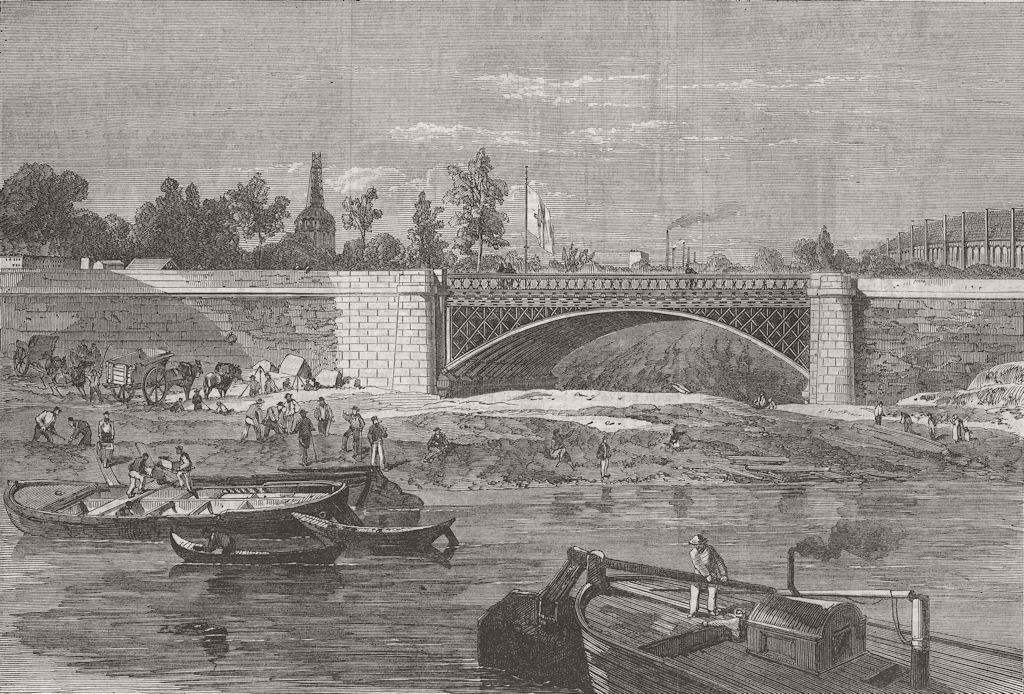 FRANCE. Bridge over The Intended Canal, Paris Expo 1866 old antique print