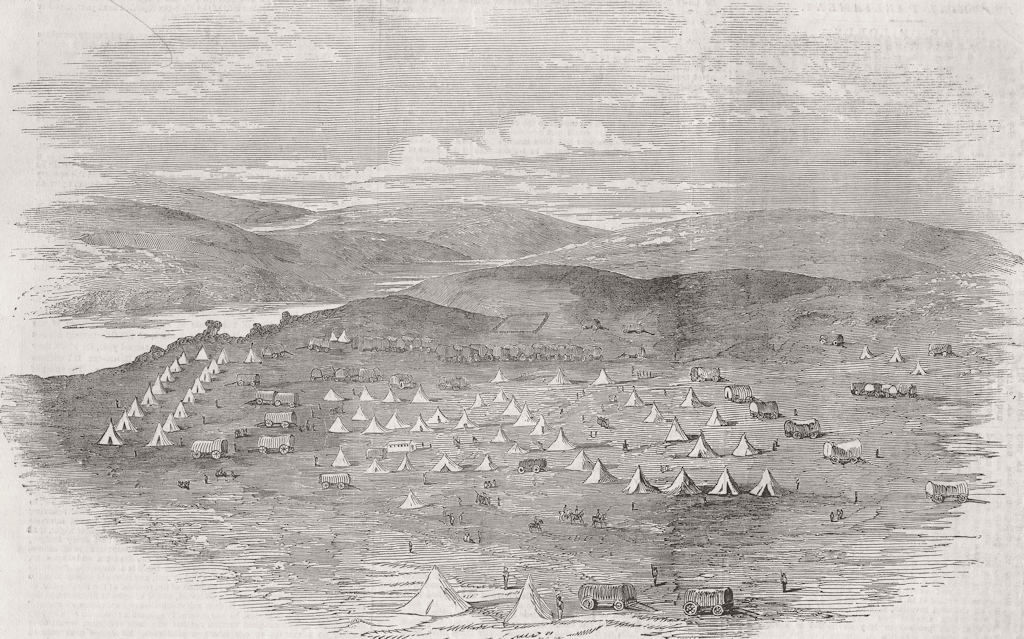 SOUTH AFRICA. British Camp, Beyond the Kei 1852 old antique print picture