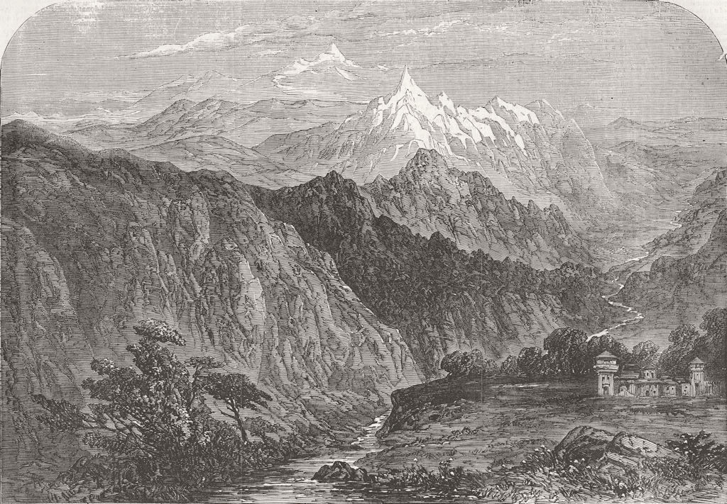 INDIA. Shipki La Pass. Shipki La in The Himalayas 1856 old antique print