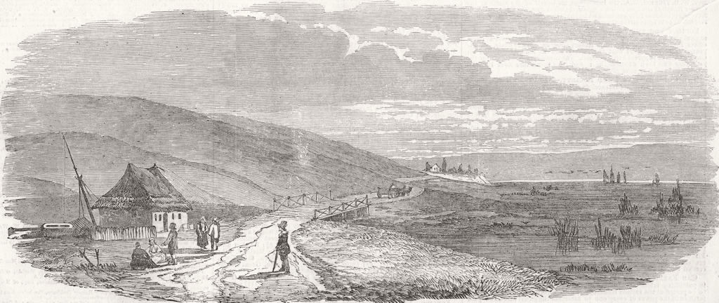 ROMANIA. Banks of the Prut, border with Moldova 1853 antique print picture