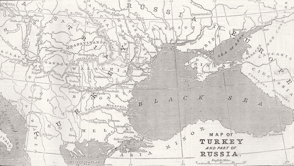TURKEY. European Turkey 1853 old antique vintage map plan chart