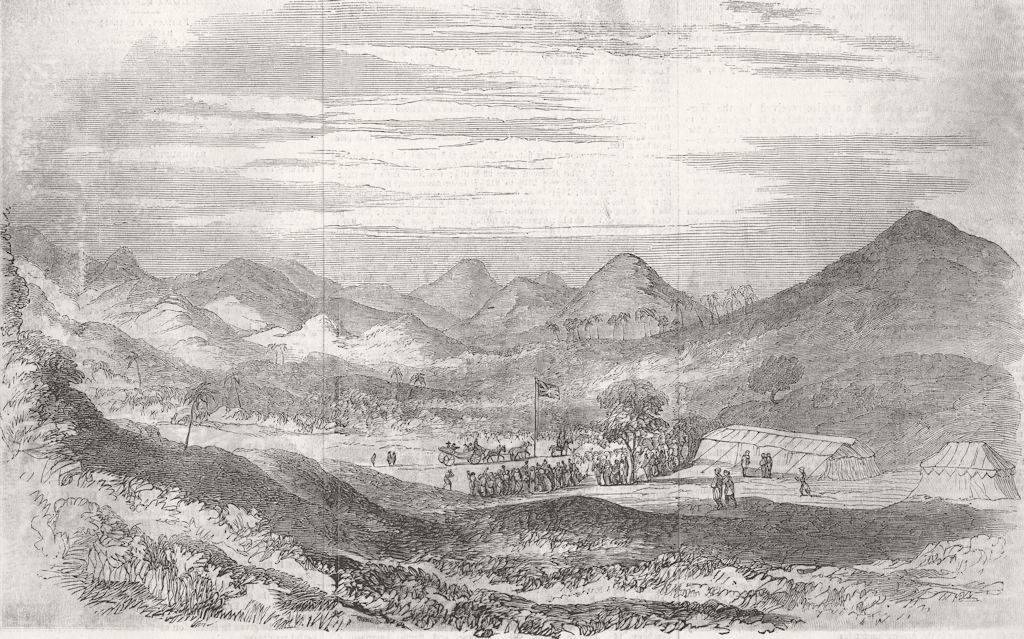INDIA. start of Reservation, Valley, Salsette Island 1856 old antique print
