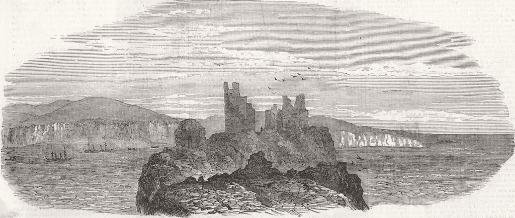 BULGARIA. Telegraph Stn, Kaliakra Castle, Kavarna Bay 1855 old antique print