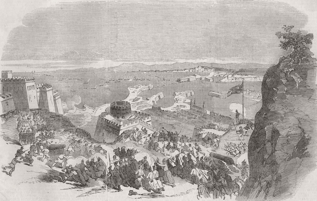 UKRAINE. Picture Model of Sevastopol 1855 old antique vintage print