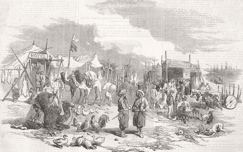TURKEY. Encampment, at Besika Bay 1853 old antique vintage print picture