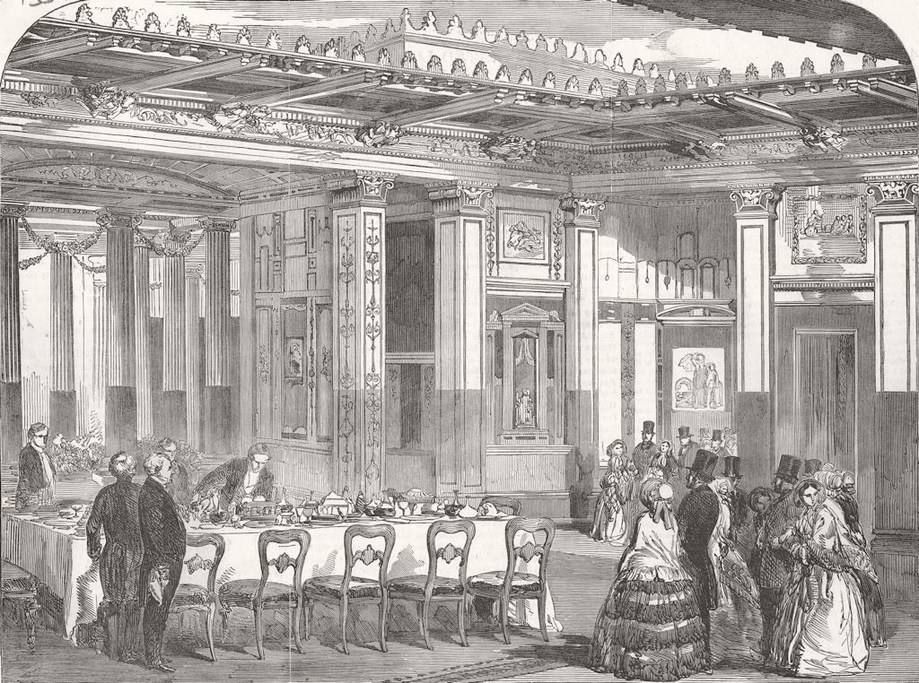 LONDON. Queen at Crystal Palace, Sydenham 1853 old antique print picture
