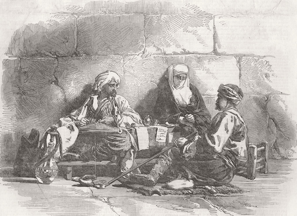 TURKEY. A Turkish Scribe, Istanbul 1853 old antique vintage print picture