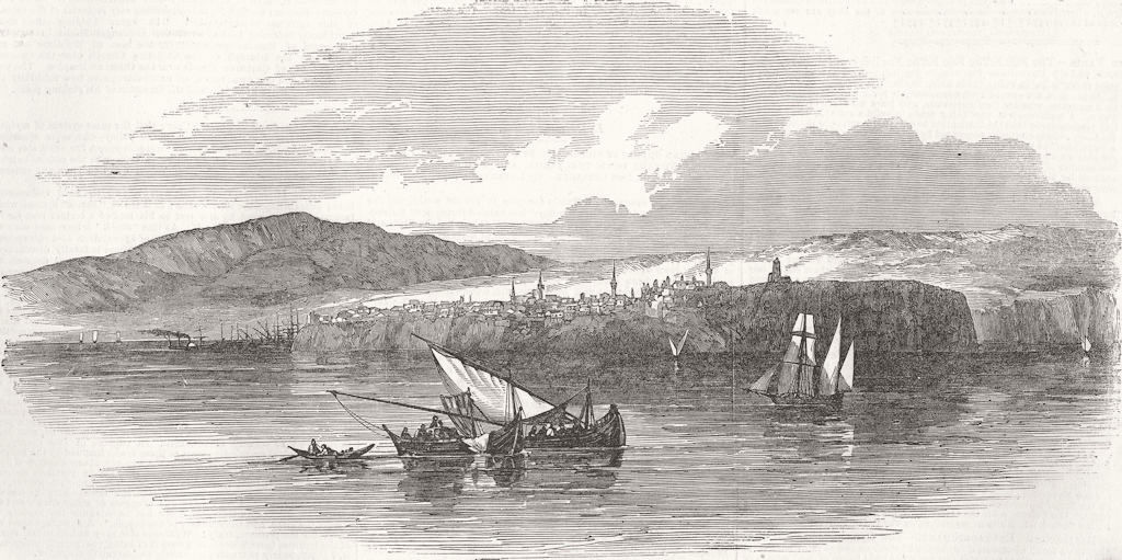 Associate Product TURKEY. Gallipoli, Chief Station of Ottoman Fleets 1853 old antique print