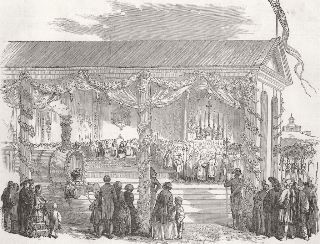 SPAIN. Opening of the Madrid and Aranjuez Railway 1851 old antique print