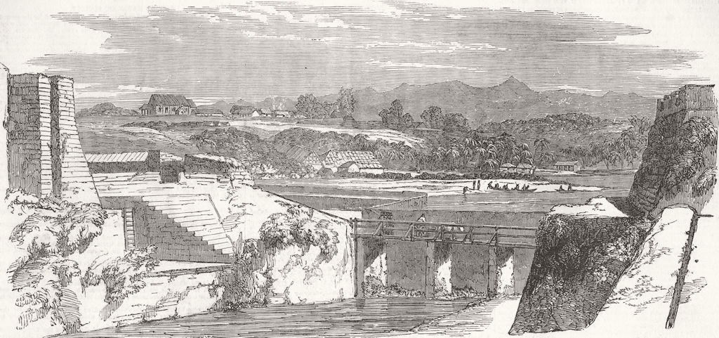 INDIA. Kannur, Ft, Church, & Kodagu Hills 1851 old antique print picture