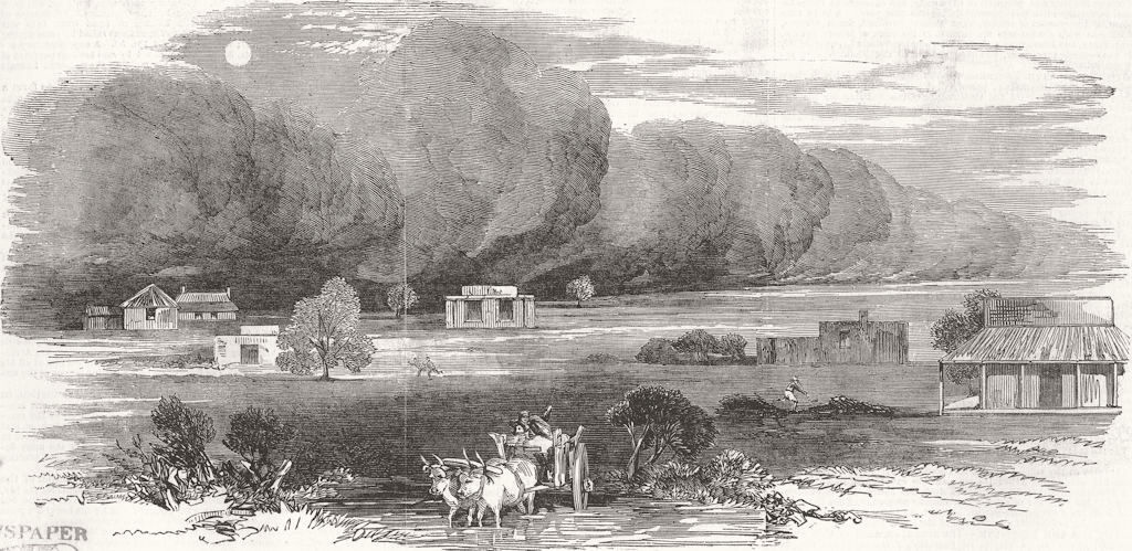 PAKISTAN. Dust Storm in the Punjab 1851 old antique vintage print picture