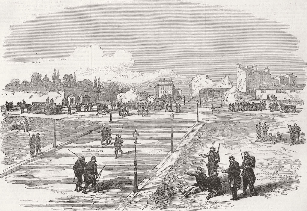 FRANCE. Paris Commune. Communists Battery, Trocadero 1871 old antique print