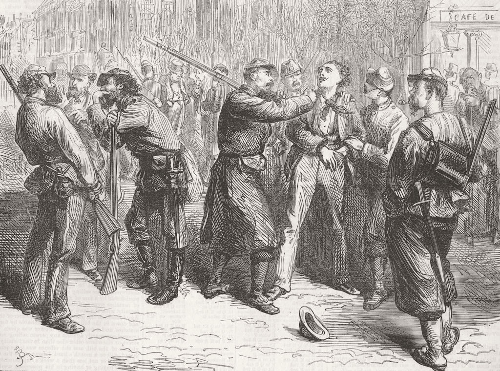 Associate Product FRANCE. Paris Commune. press gang for Commune Army 1871 old antique print