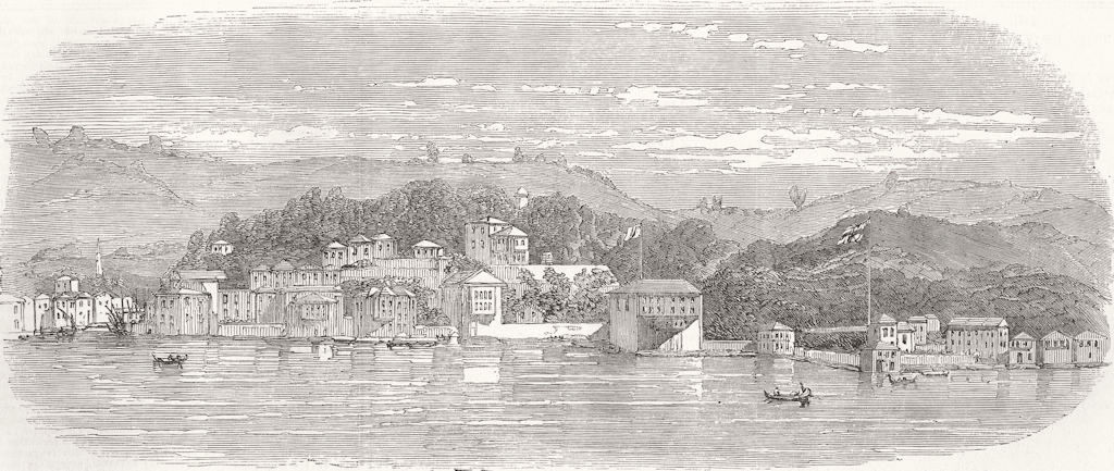 TURKEY. Terapia-from Asiatic Bank of Bosphorus 1853 old antique print picture