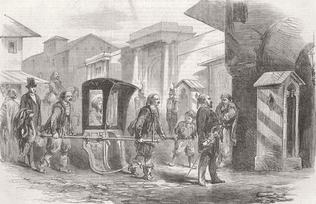 TURKEY. Lady Redcliffe visiting Uskudar hospital 1855 old antique print