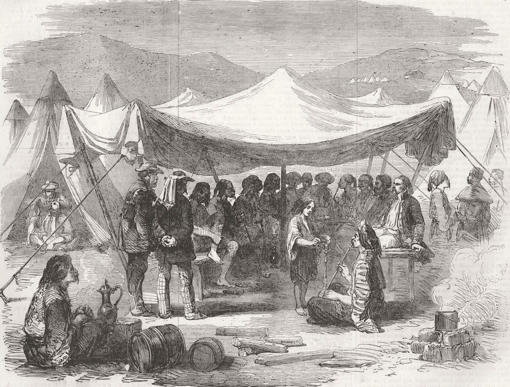 Associate Product UKRAINE. Croats' Camp at Balaklava 1855 old antique vintage print picture