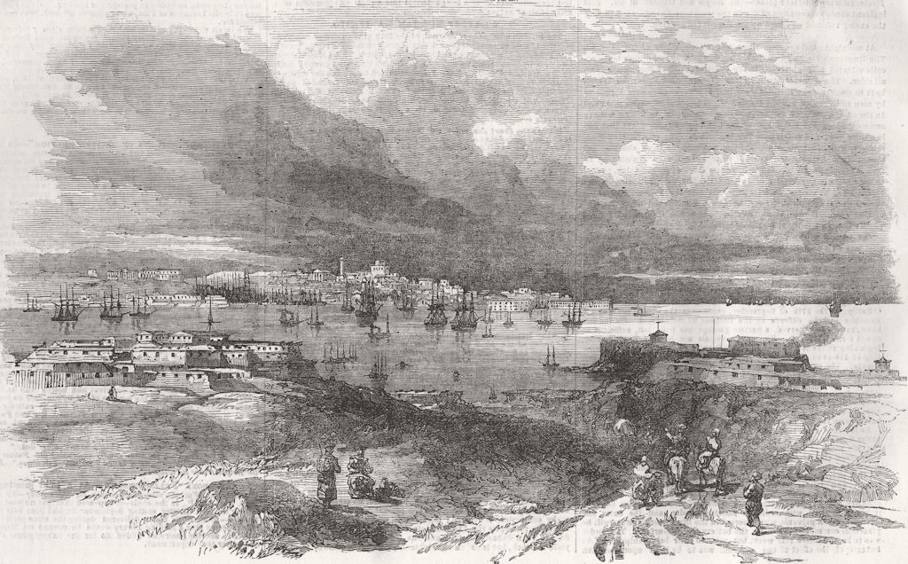 UKRAINE. Sevastopol, sketched from the Constantine 1854 old antique print
