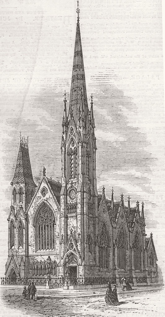 IRELAND. Presbyterian Church, Rutland-Square, Dublin 1865 old antique print