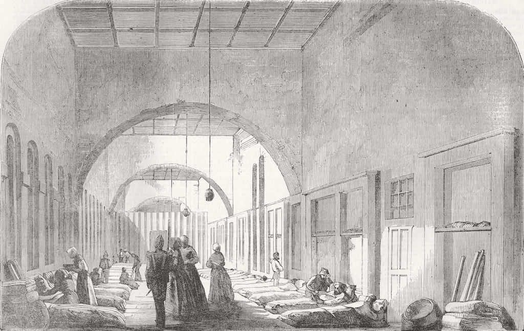 TURKEY. Uskudar. Barrack-Hospital, at Uskudar 1854 old antique print picture