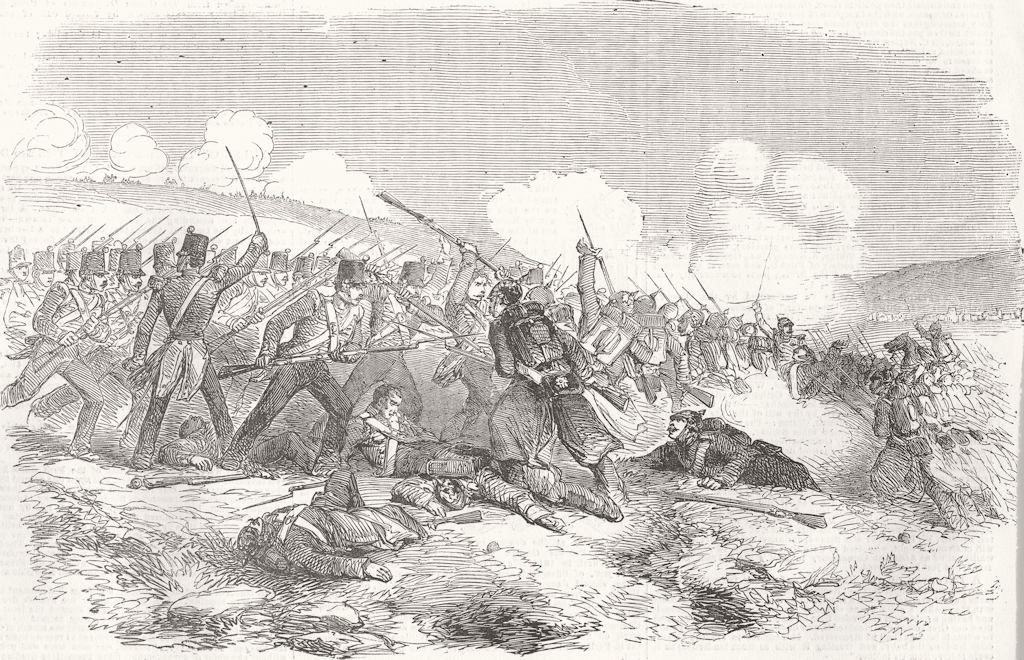 UKRAINE. Battle of Inkerman-Repulse of Russians 1854 old antique print picture