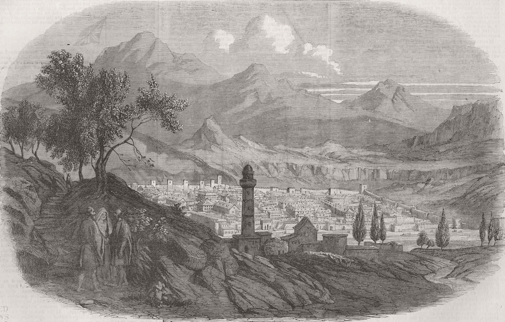 TURKEY. The City of Kars, in Asiatic Turkey 1854 old antique print picture