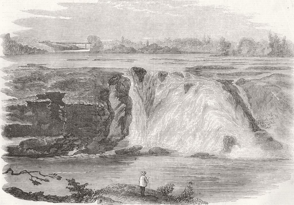 CANADA. Chaudiere Falls & Cheshire Bridge 1856 old antique print picture