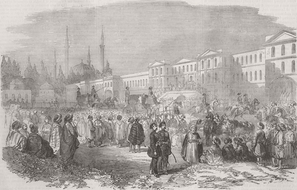 TURKEY. Mullahs going to attend Council, at Istanbul 1854 old antique print