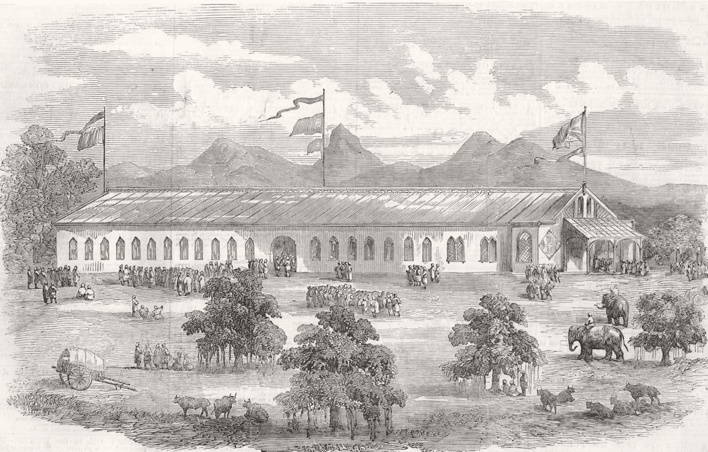 INDIA. Exhibition at Coimbatore 1857 old antique vintage print picture