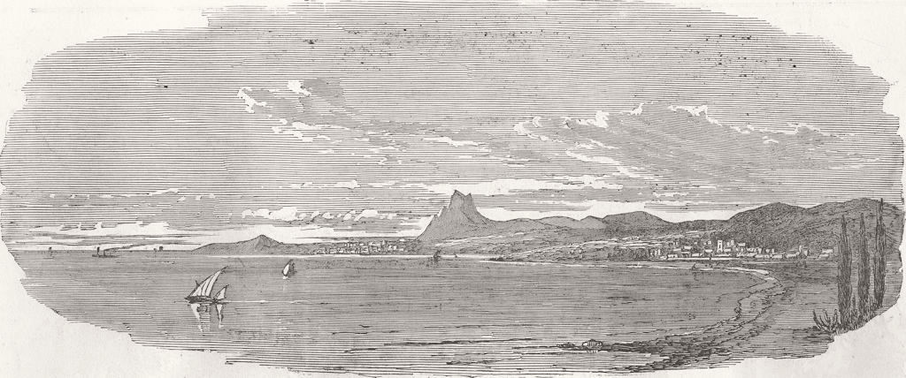 FRANCE. The Coast between Nice and Antibes 1854 old antique print picture