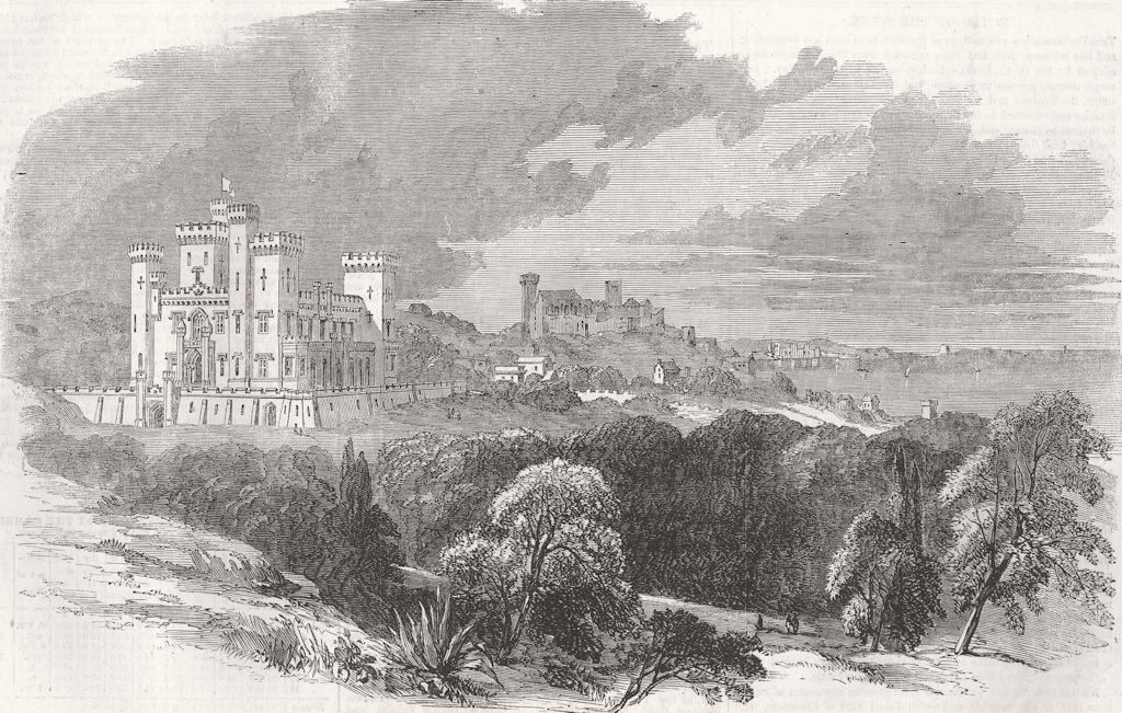 FRANCE. The Chateau Ste Ursule, Cannes 1857 old antique vintage print picture