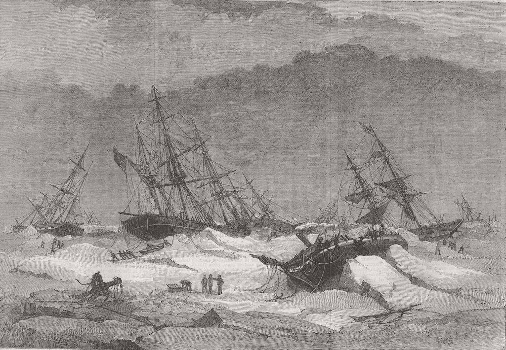 RUSSIA. Wrecks, Coast of Lapland, White Sea 1867 old antique print picture