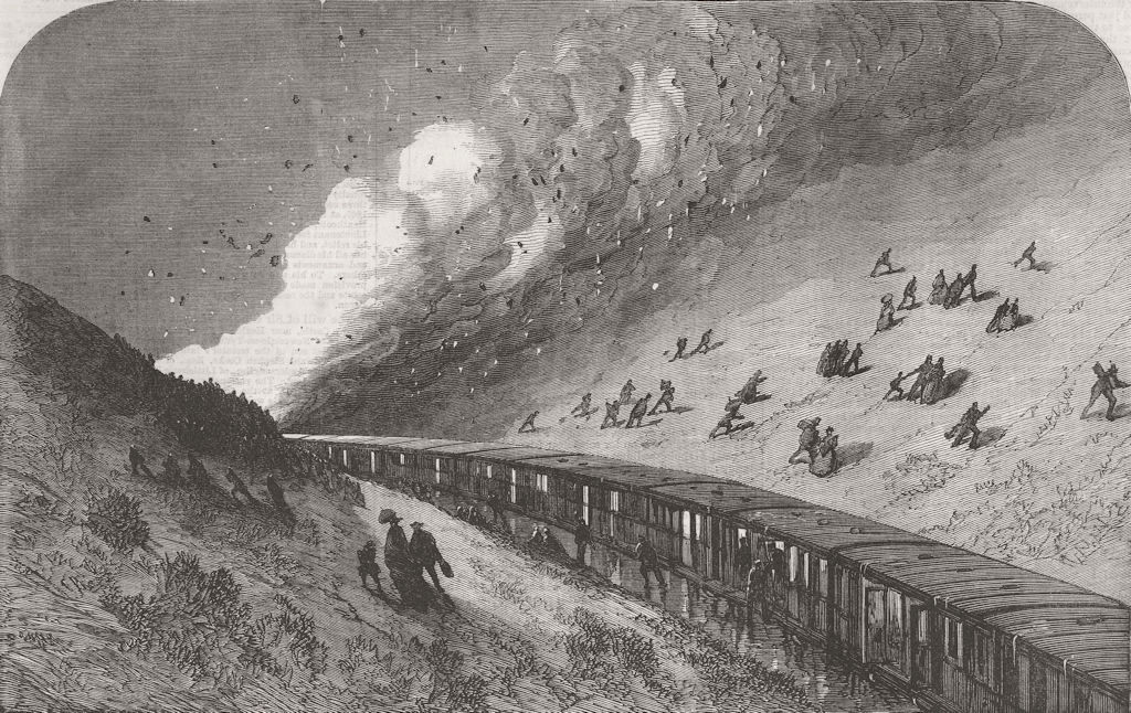 SCOTLAND. Train crash on the Caledonian Railway 1867 old antique print picture