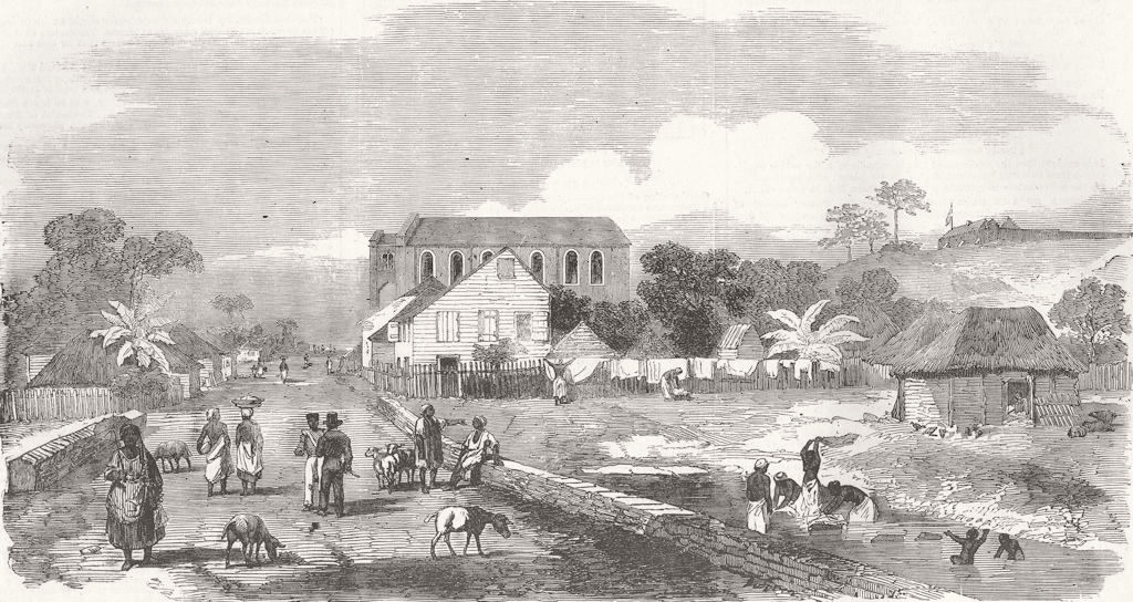 SIERRA LEONE. Freetown, Sierra Leone. Pademba Road 1856 old antique print
