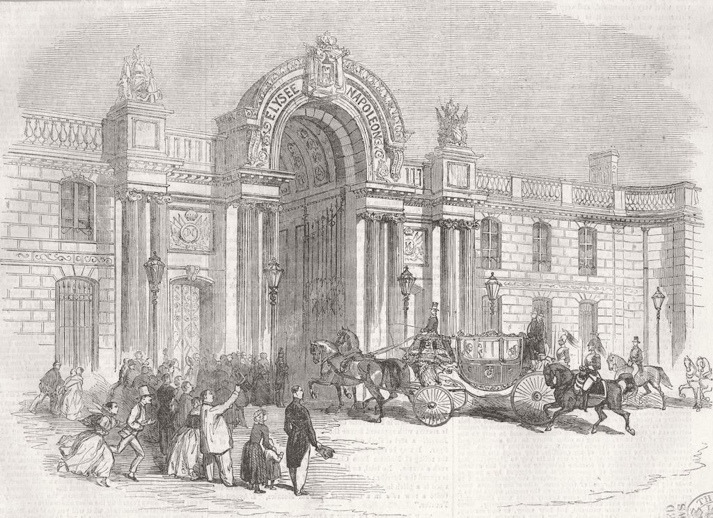 Associate Product FRANCE. Palace of the Elysee Restored 1856 old antique vintage print picture