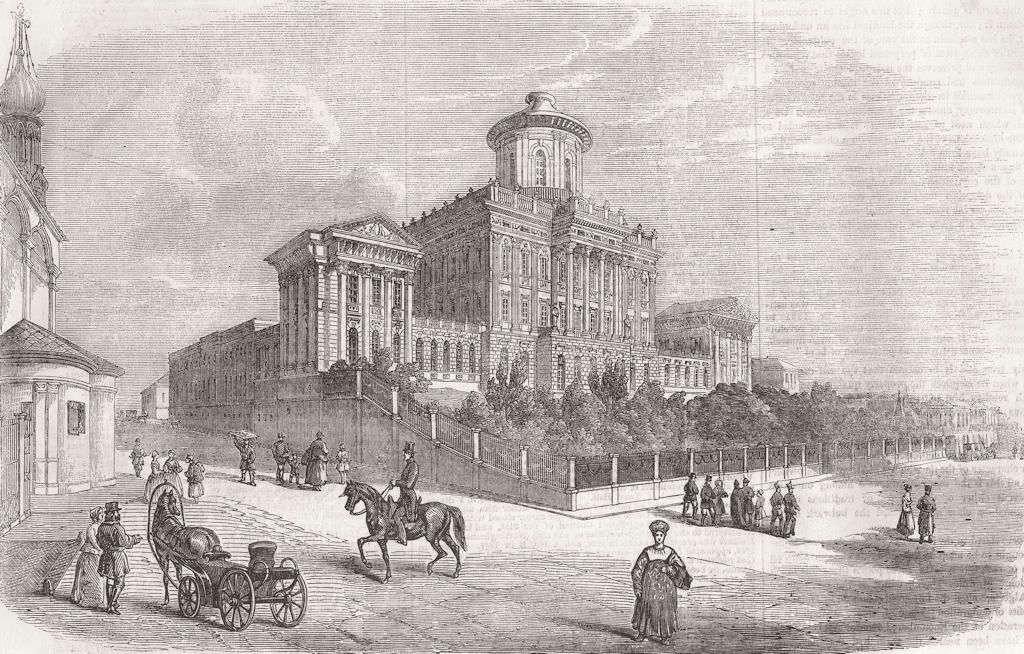 RUSSIA. The College of Nobles, Moscow 1856 old antique vintage print picture