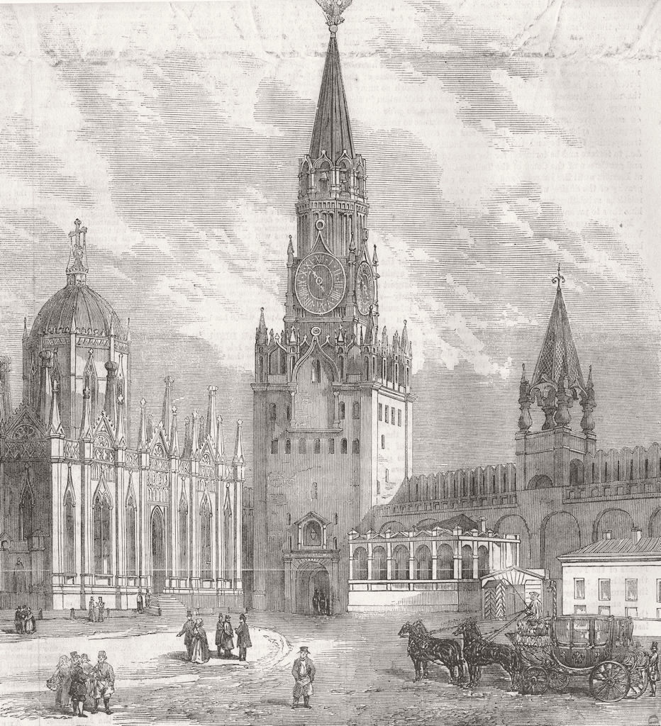 Associate Product RUSSIA. The Holy Gate, Moscow 1856 old antique vintage print picture