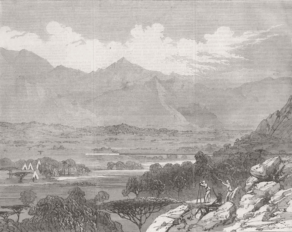 ETHIOPIA. Surveying Camp at Weah, & Tekonda Pass 1867 old antique print