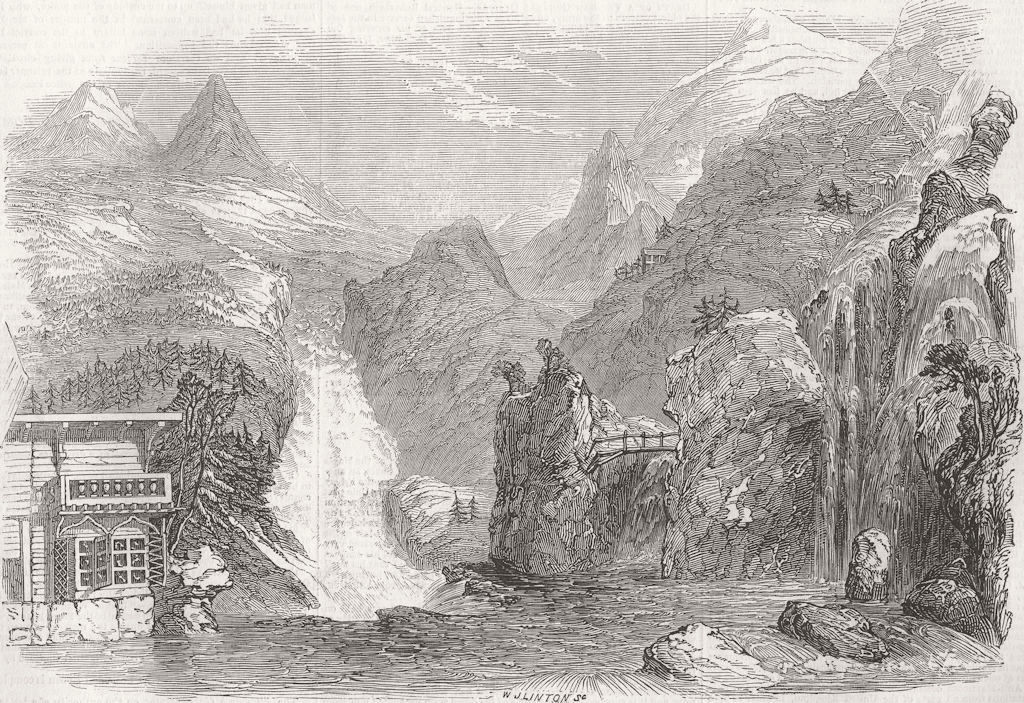 FRANCE. Colosseum. Chalet, Mer de Glace, Mont Blanc, &c 1845 old antique print
