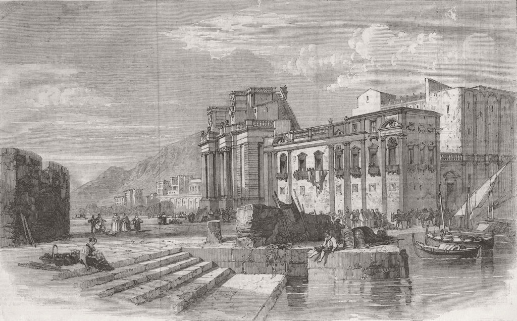 ITALY. The Porta Felice and Marina, Palermo, Sicily 1860 old antique print