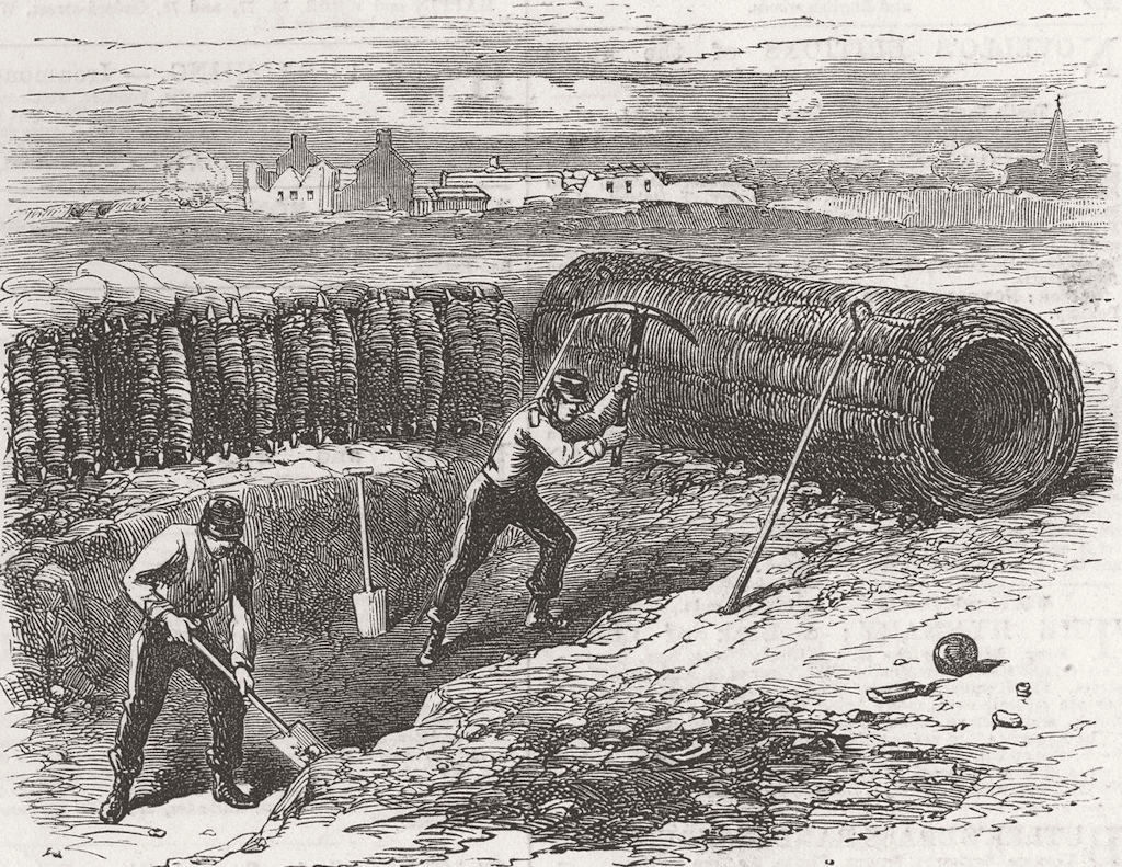 Associate Product KENT. Chatham. Sappers Working Behind Sap Roller 1871 old antique print